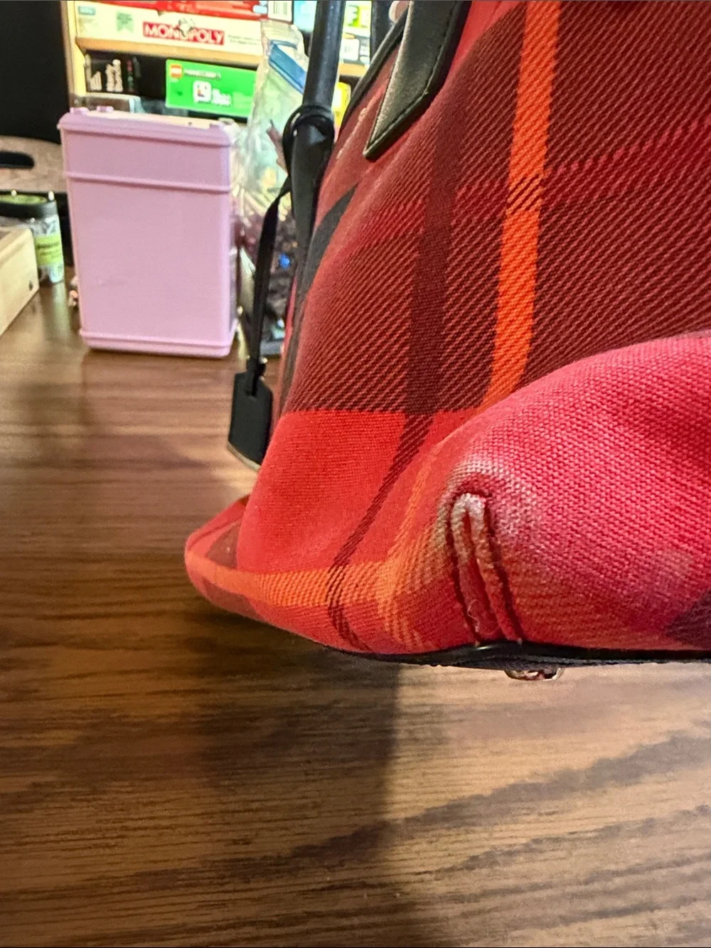 kate spade Red Plaid Top-Handle Satchel with COA